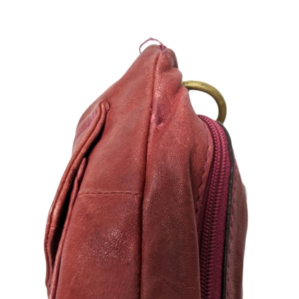 FOSSIL Dark Red Leather Lock Key Crossbody Bag - Picture 9 of 16